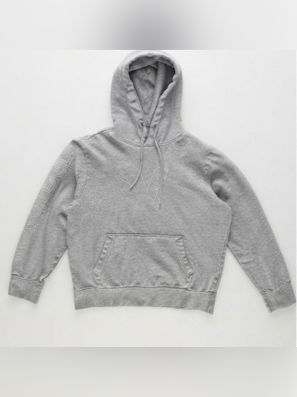 American Eagle Grey Fleece Hoodie Graphic Pullover Men’s Medium